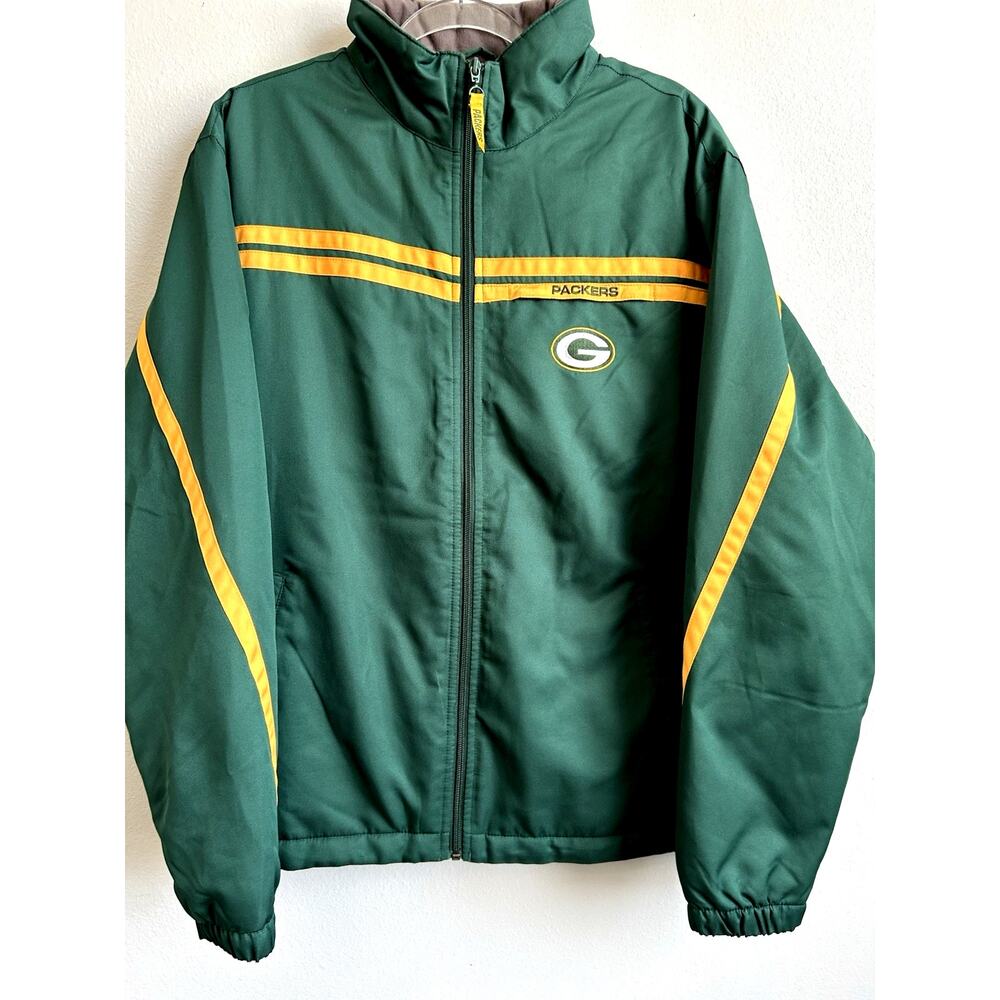 Green Bay Packers NFL Team Apparel On Field Warm Jacket Size Large Zip Front